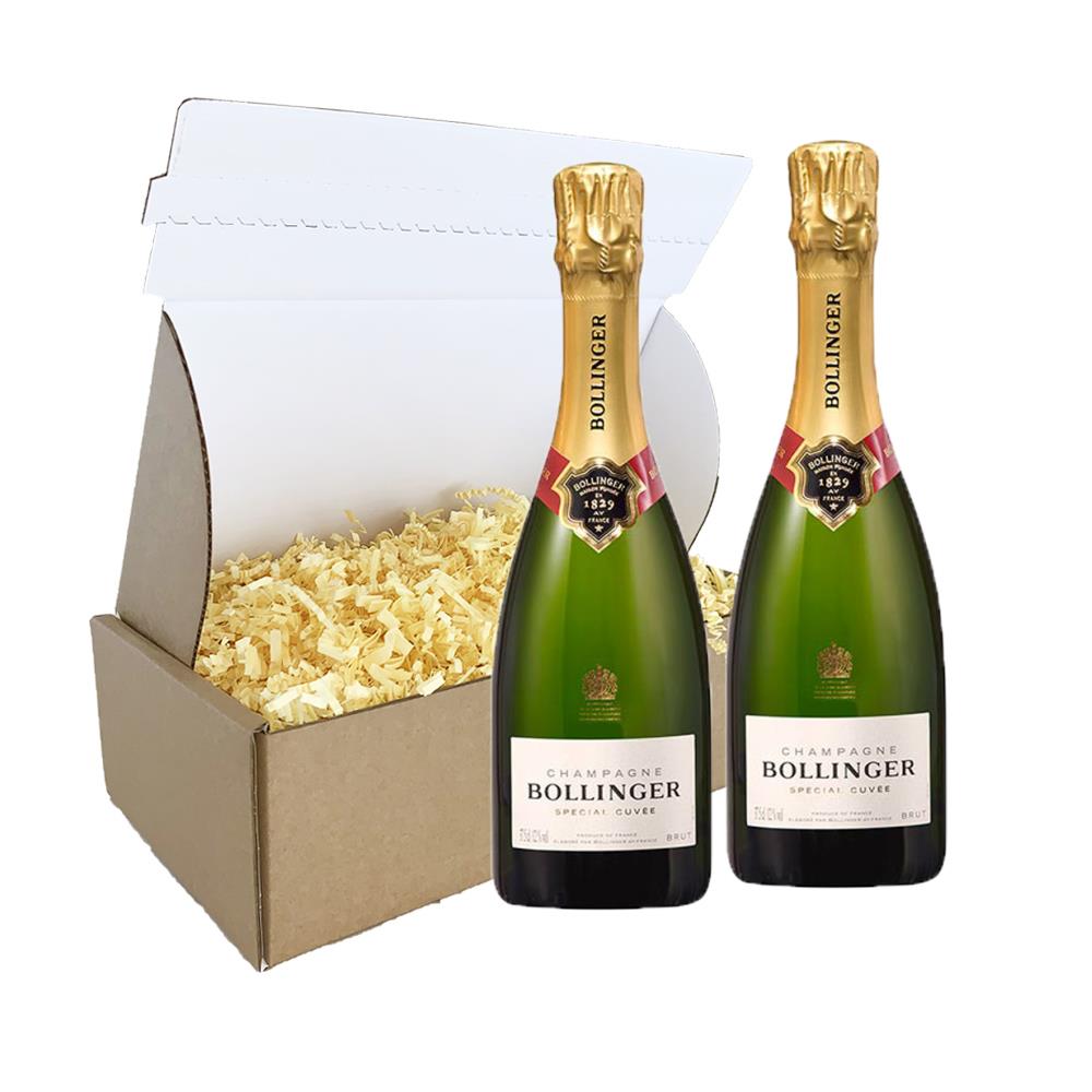 Half Bottle of Bollinger Special Cuvee Champagne 37.5cl Duo Postal Box